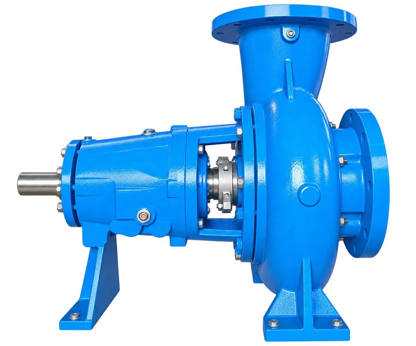 Blue ANSI Pumps Pro 3175 replacement process pump with casing, bearing housing and shaft, supplied without motor