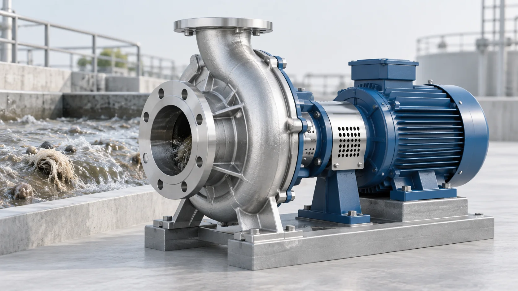 DN non-clogging single-stage process pump for solids and fibrous service