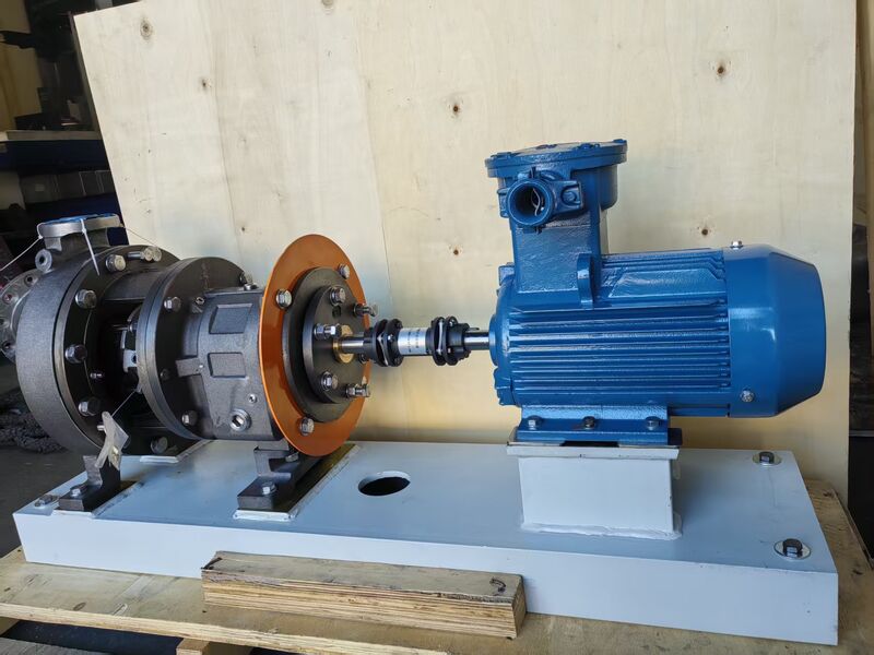Durco Mark III and Goulds 3196 ANSI B73.1 complete pump assembly with baseplate and coupling