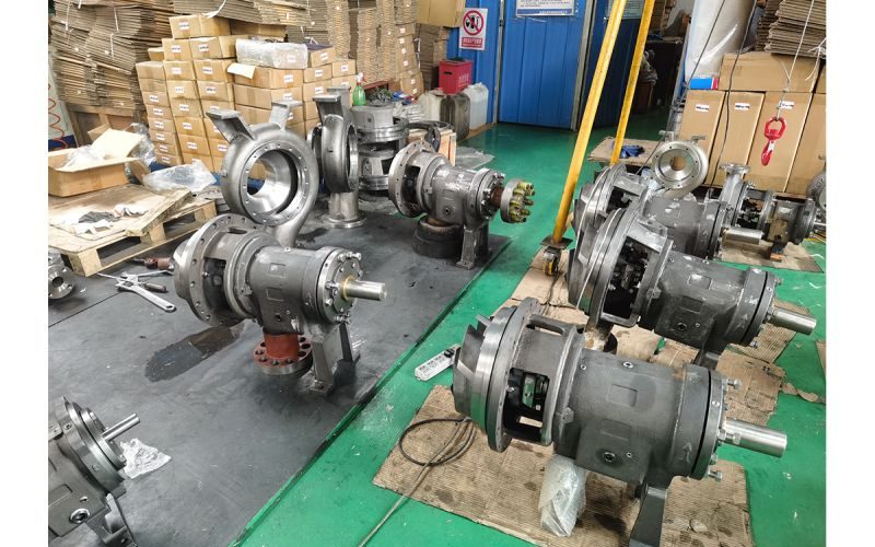 Goulds 3196 equivalent bareshaft ANSI pump with wet end parts in GR12 titanium — 100 percent interchangeable process pump
