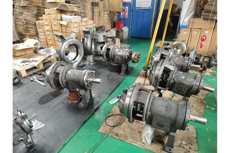 Goulds 3196 equivalent bareshaft ANSI pump with wet end parts in GR12 titanium — 100 percent interchangeable process pump