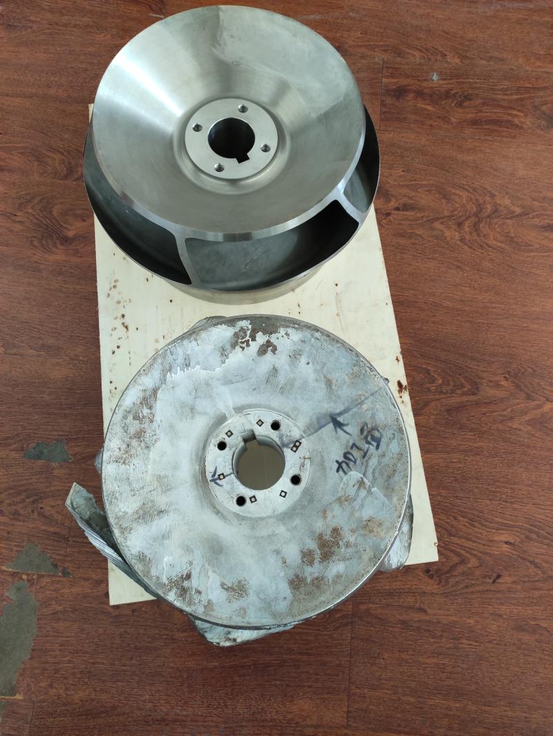 Titanium Grade 2 ANSI B73.1 pump impeller — reverse-engineered for Goulds 3196