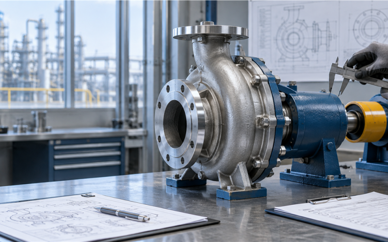 ANSI chemical process pump dimensional inspection for ASME B73.1-2026 compliance audit