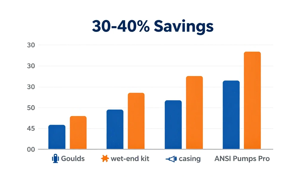 Goulds 3196 OEM price increase 2024 2025 2026 vs ANSI Pumps Pro alternative pricing