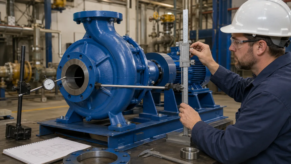 Measurement of suction and discharge nozzle coordinates on an ANSI process pump