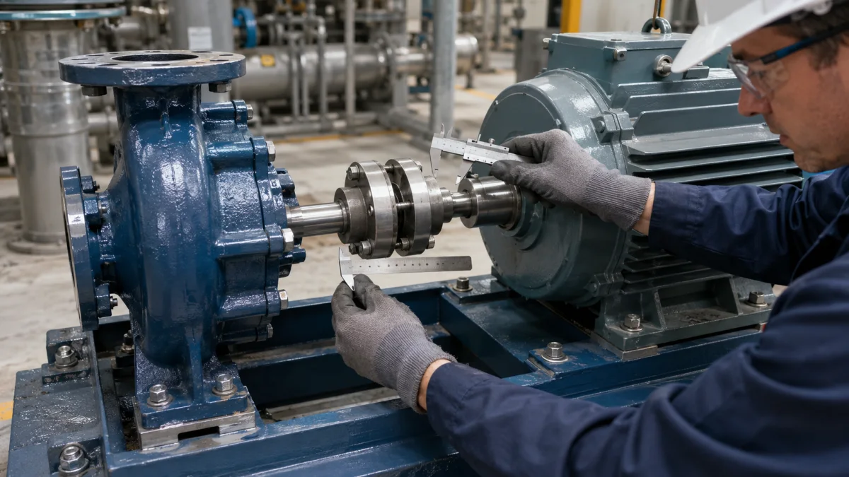 Shaft extension and coupling position verification for a replacement process pump