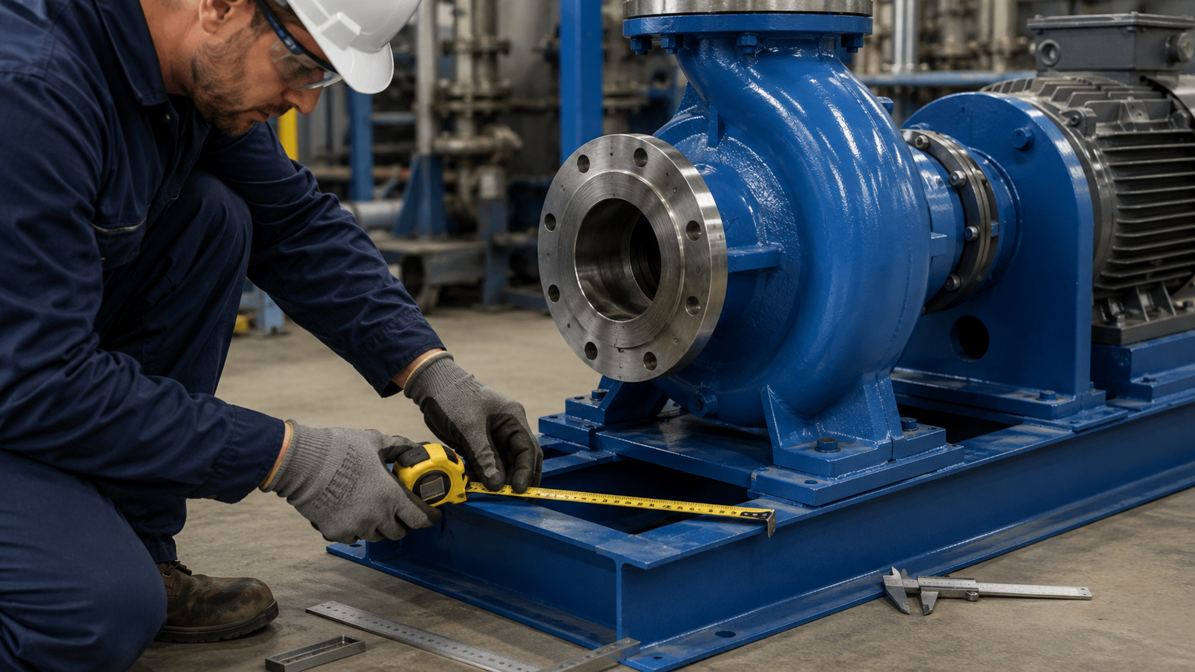 Baseplate and pump-foot dimensional check for a Durco Mark III replacement