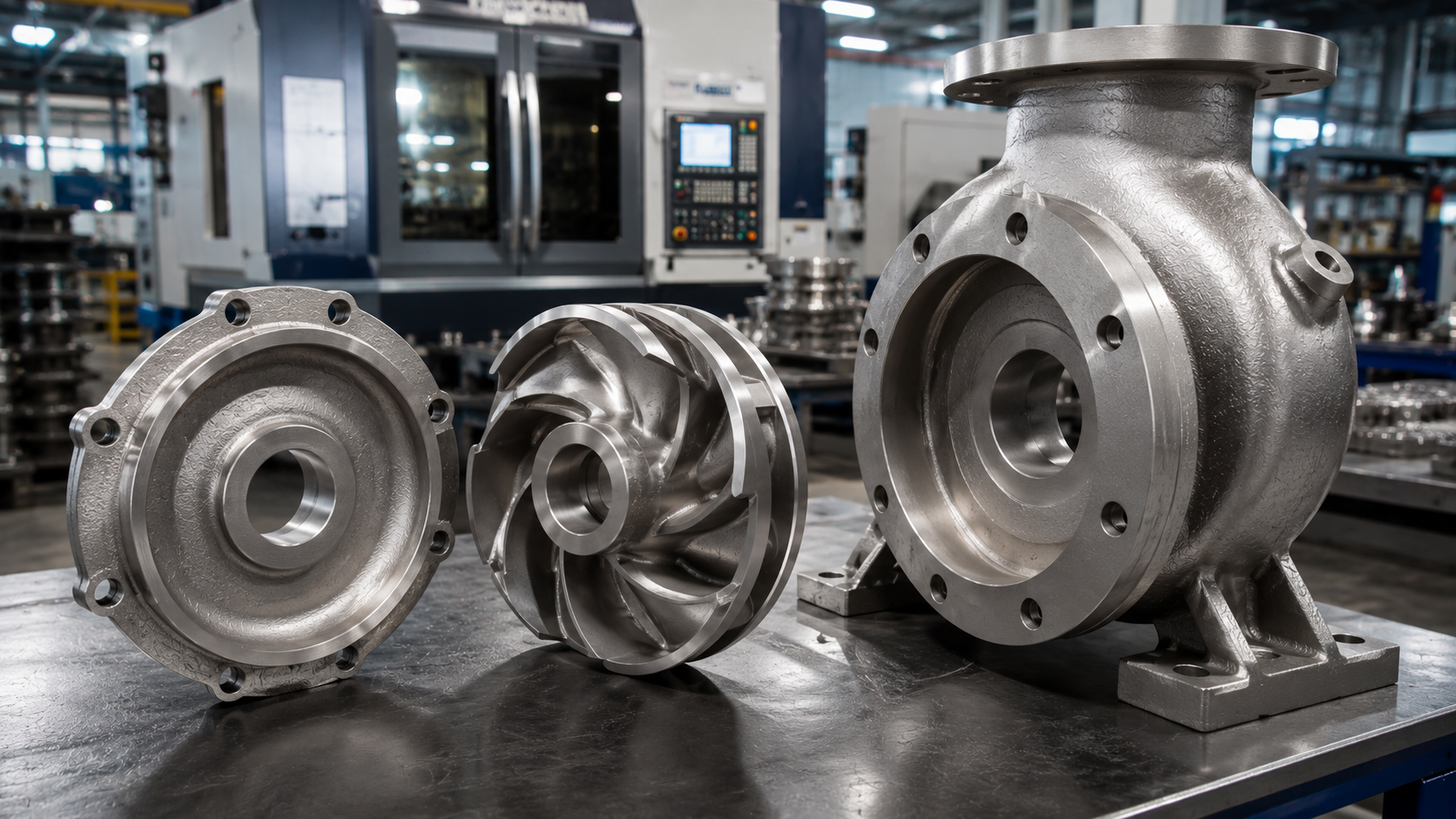 Pump impeller inspected with a digital caliper