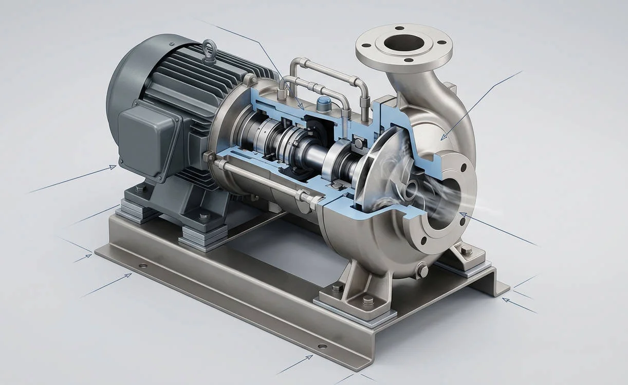 Goulds 3196 ANSI process pump mechanical seal troubleshooting and failure analysis