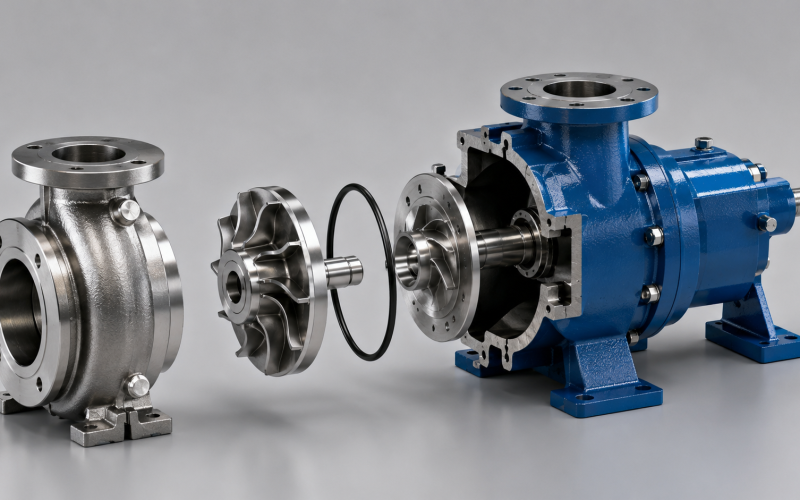 Dimensionally accurate OEM-alternative ANSI pump wet-end kit with 316 stainless steel casing