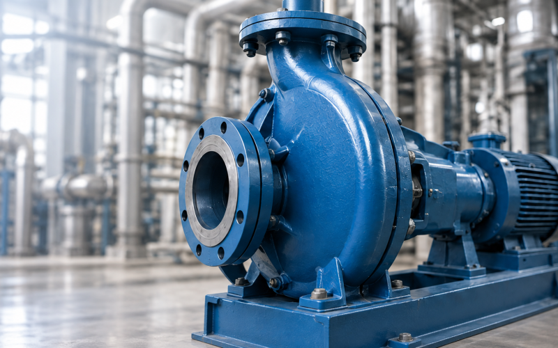 Flowserve-style industrial pump used to illustrate OEM versus independent aftermarket replacement sourcing
