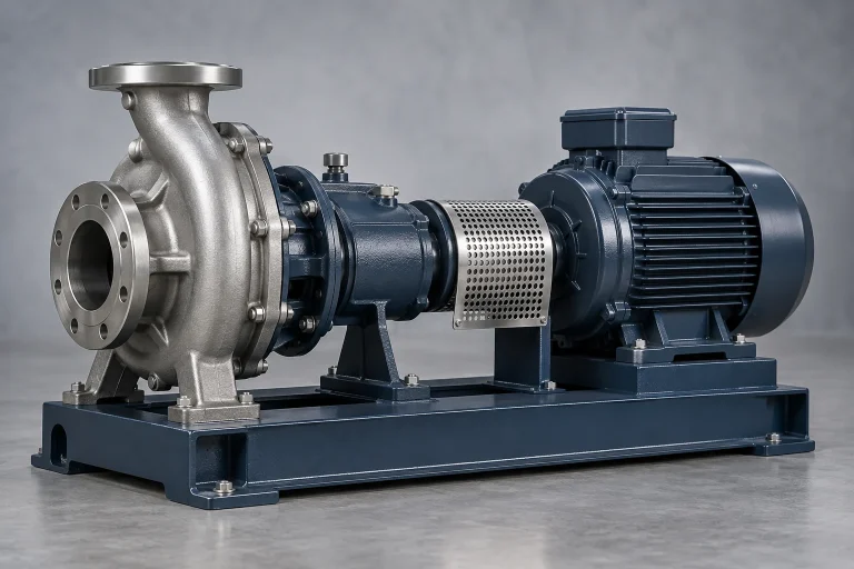 Illustrative horizontal process pump and motor assembly for the Summit 2196 replacement-parts guide.