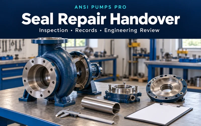 Seal Repair Handover: Inspection, Records and Engineering Review, above conceptual pump components on an inspection bench