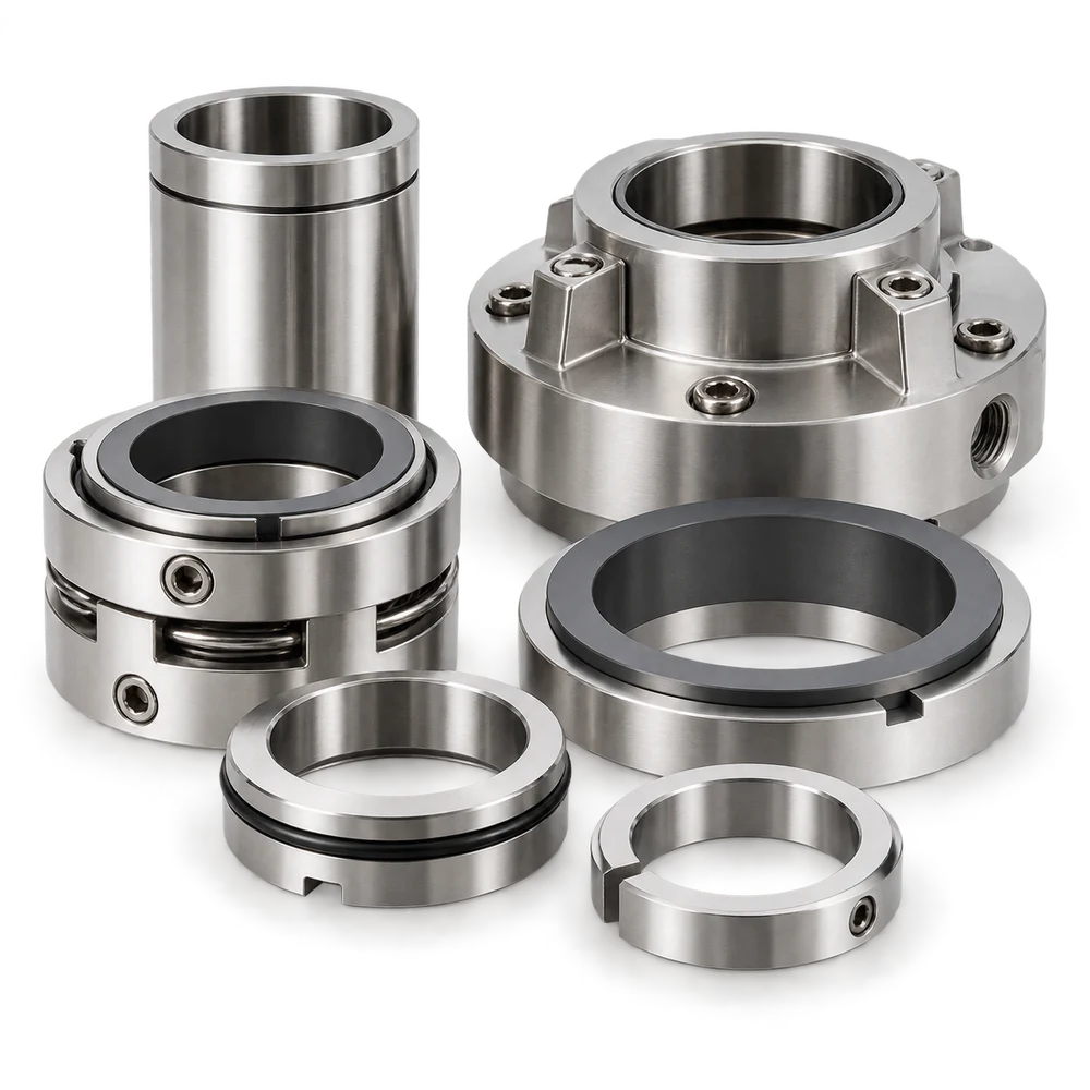 Selected metallic mechanical seal components